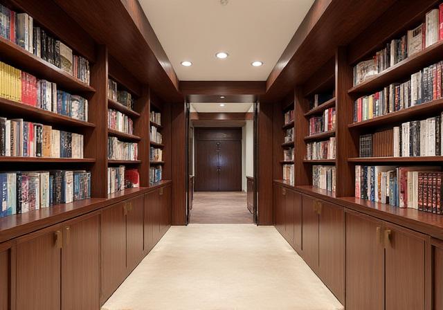 Gran librería de madera de nogal hecha a medida